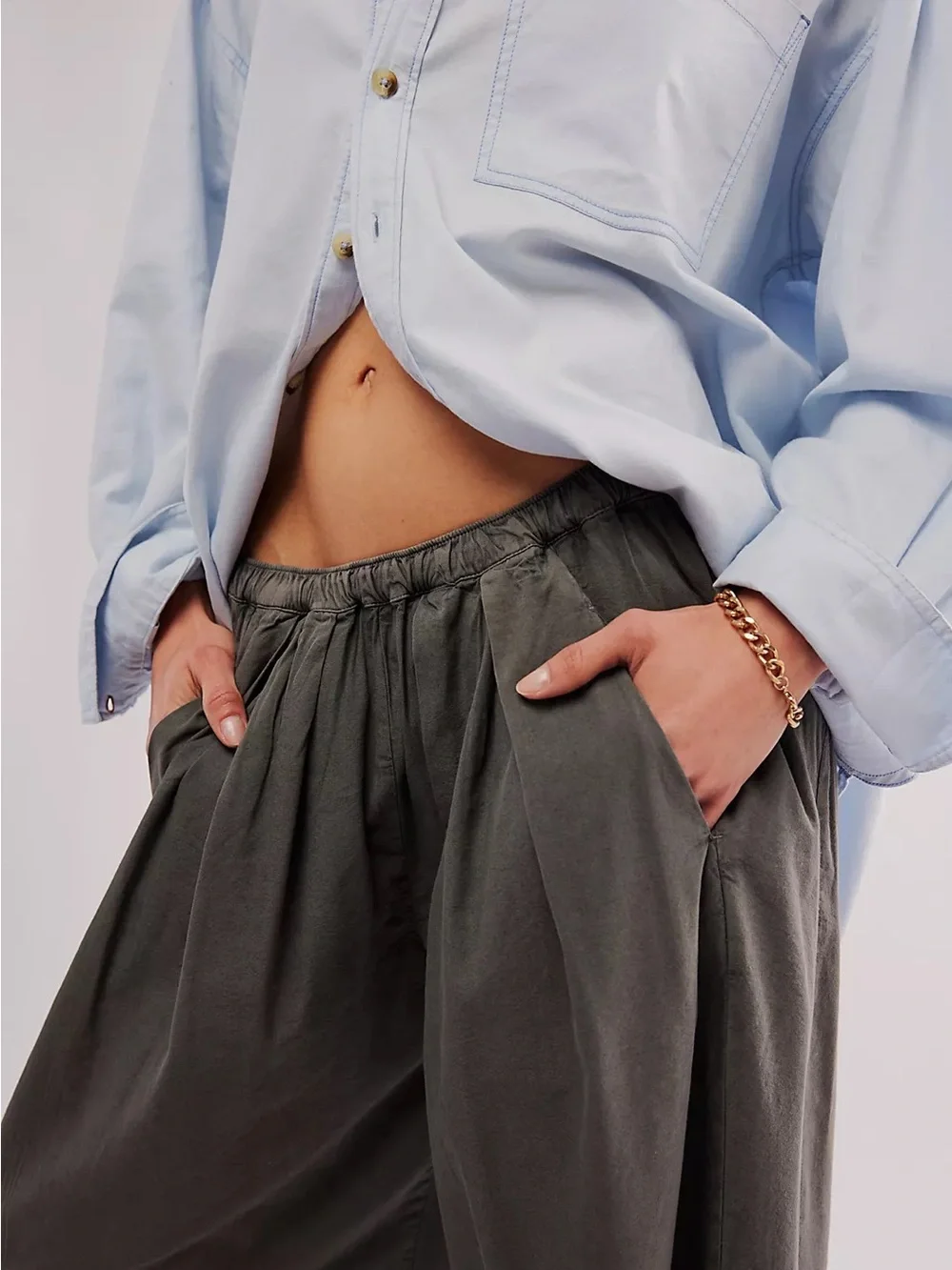 Free People Brown To the Sky Parachute Pants